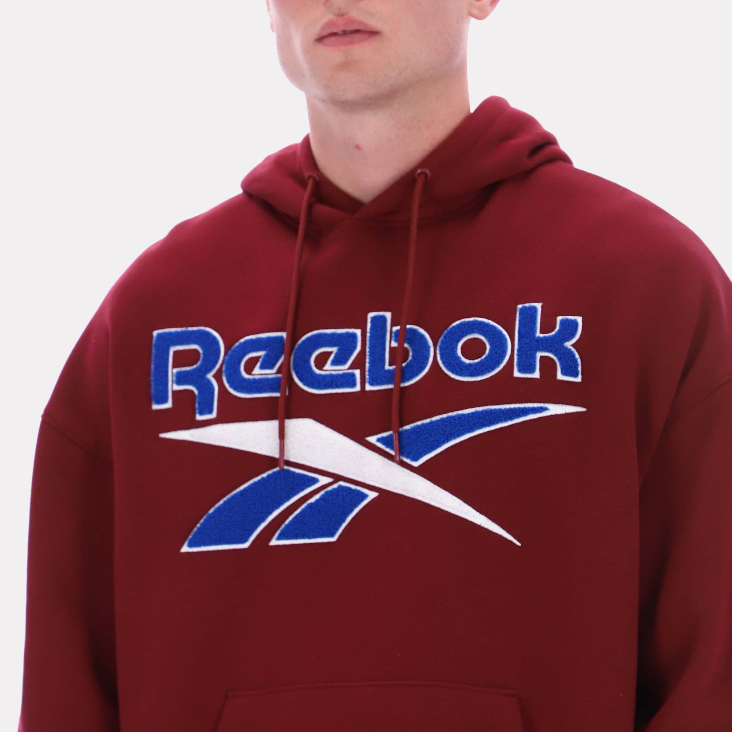 Reebok Men's Steff Vintage Hoody  In Burgundy REG