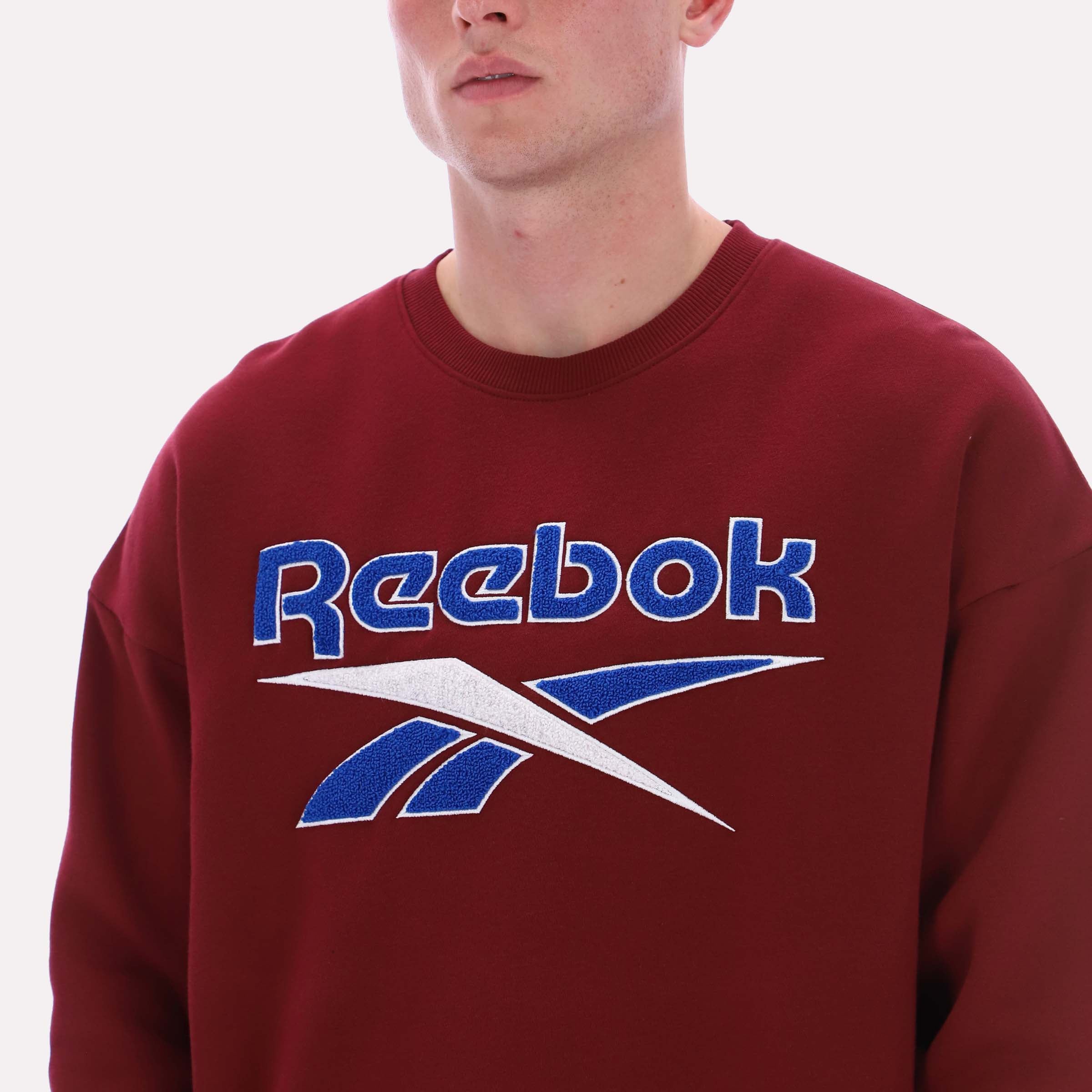 Reebok Men's Leon Vintage Sweatshirt  In Burgundy REG