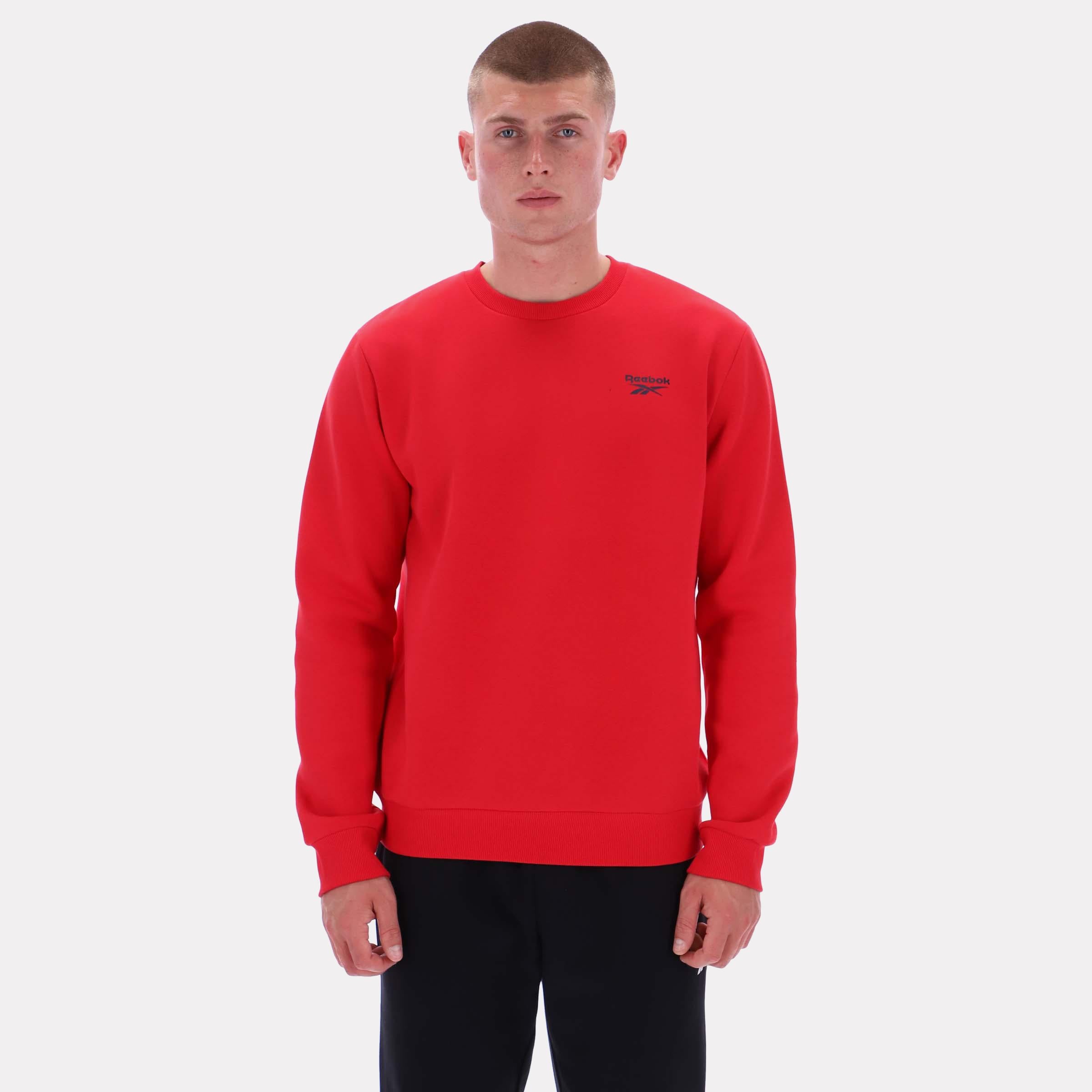 Reebok Apparel  Men's Kai Small Logo Crewneck Sweatshirt Red Reg