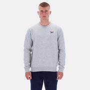 Reebok Men's Kai Small Logo Crewneck Sweatshirt  In Light Grey Marl REG