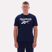 Reebok Men's Chad Big Logo Crew Neck Ss Tee  Reg In Navy