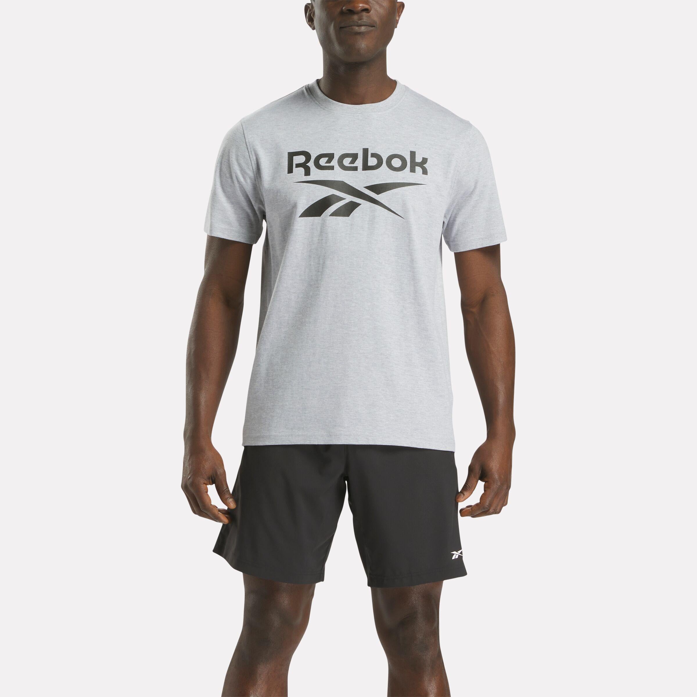 Reebok Apparel  Men's Chad Big Logo Crew Neck Ss Tee Grey Reg
