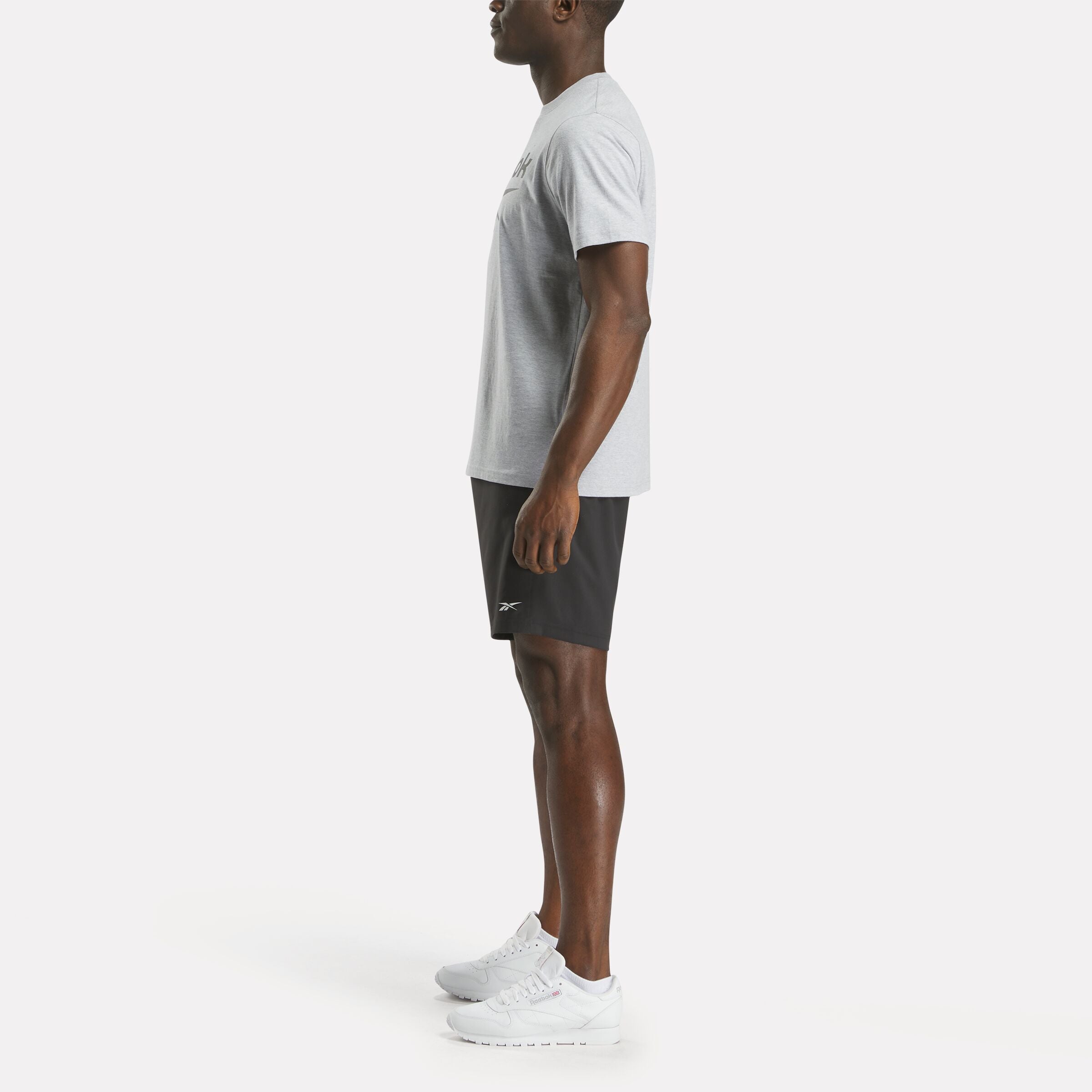 Reebok Men's Chad Big Logo Crew Neck Ss Tee  Reg In Light Grey Marl