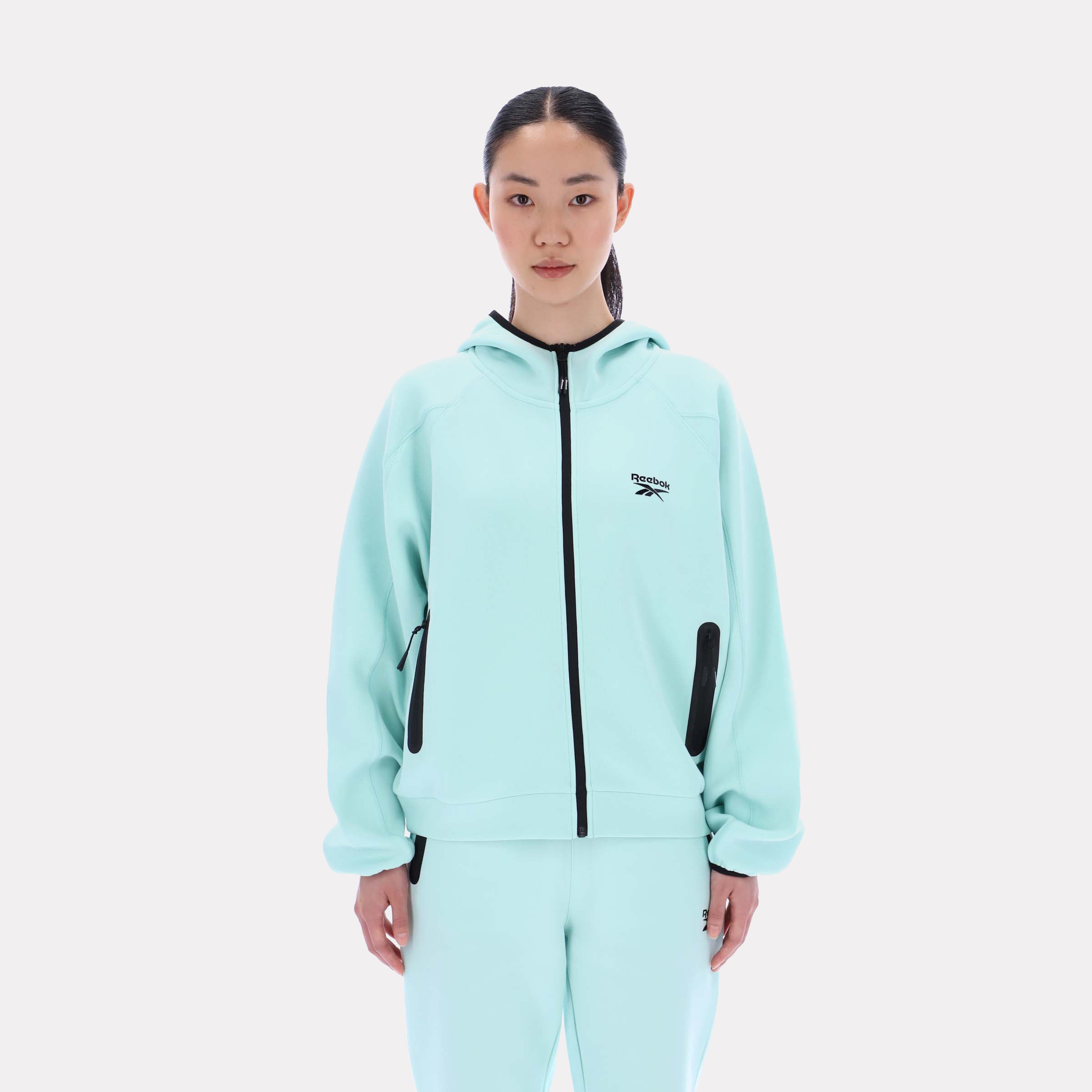 Reebok Women's Hooded Vector Top  Reg In Aqua