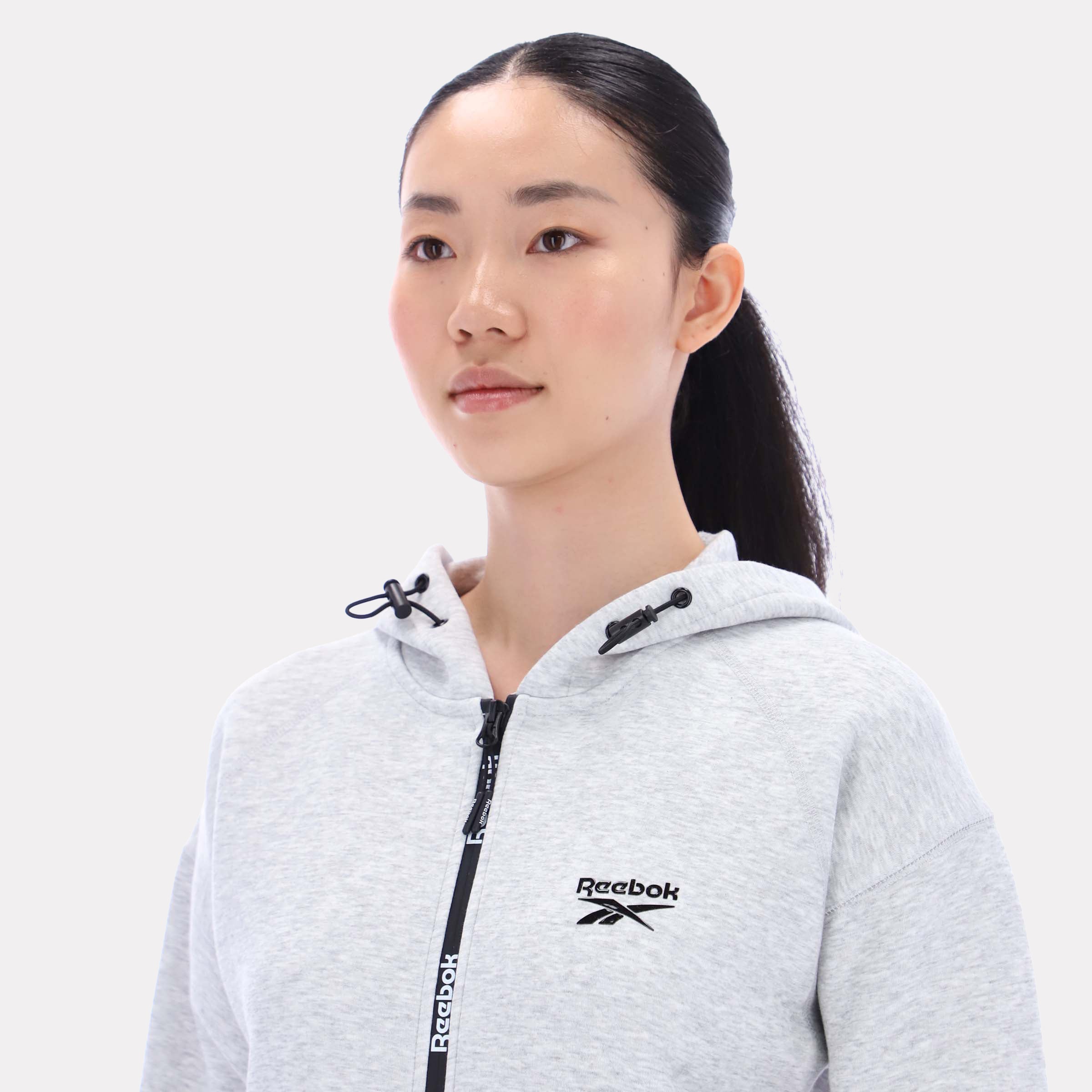 Reebok Women's Zip Through Hoody  In Silver REG