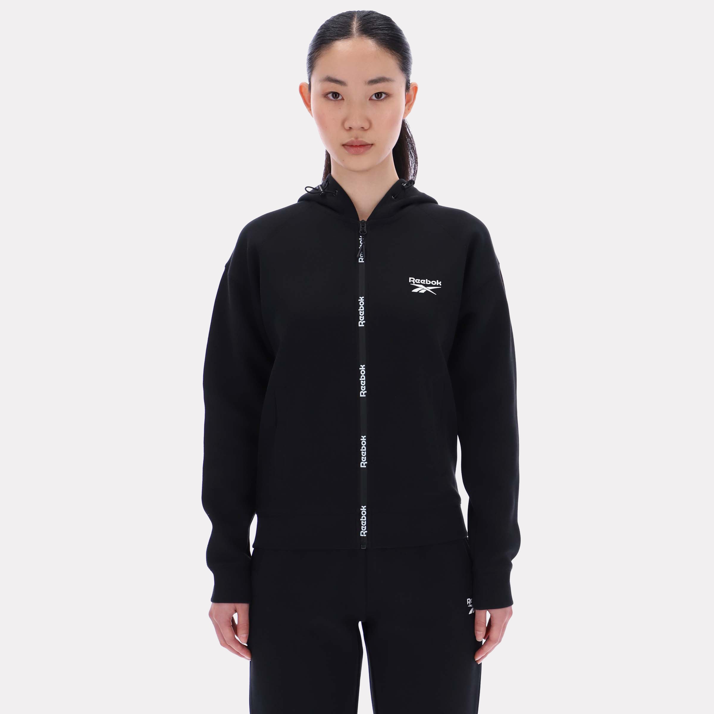 Reebok Women's Zip Through Hoody  Reg In Black