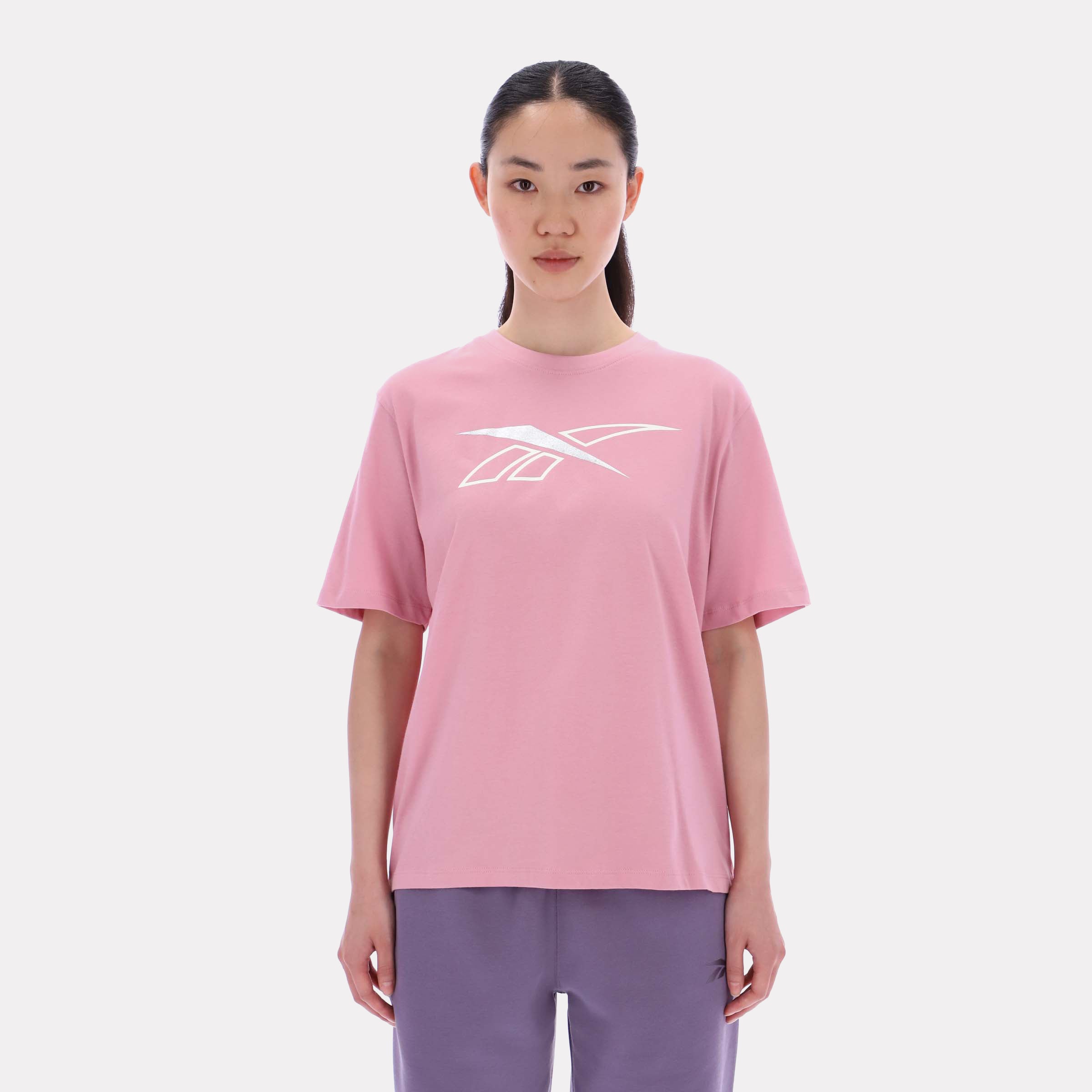 Reebok Women's Brielle Crew Neck Oversized Ss Tee  In Dusty Rose REG