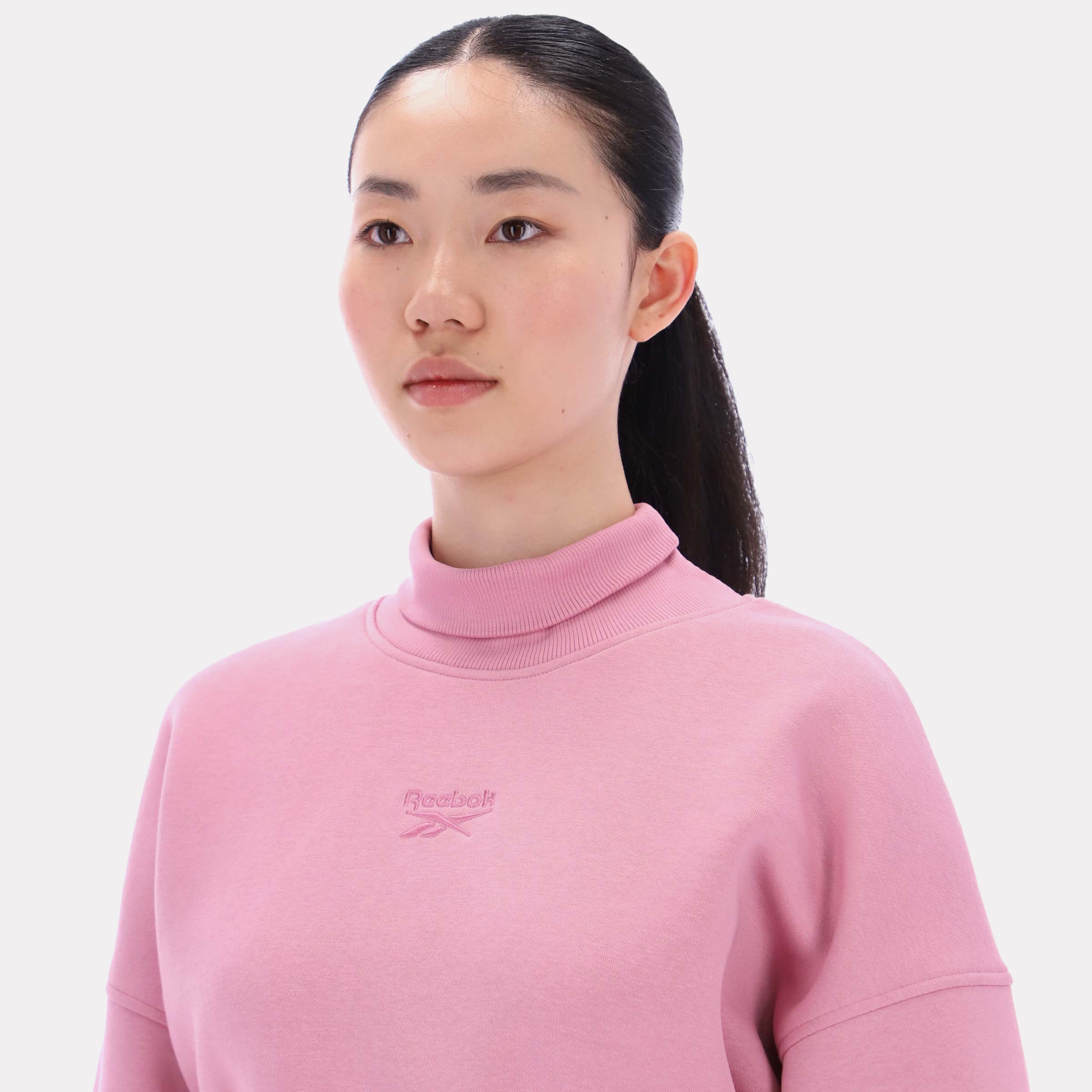 Reebok Women's Eyeball Cropped Crewneck Sweatshirt  In Dusty Rose REG