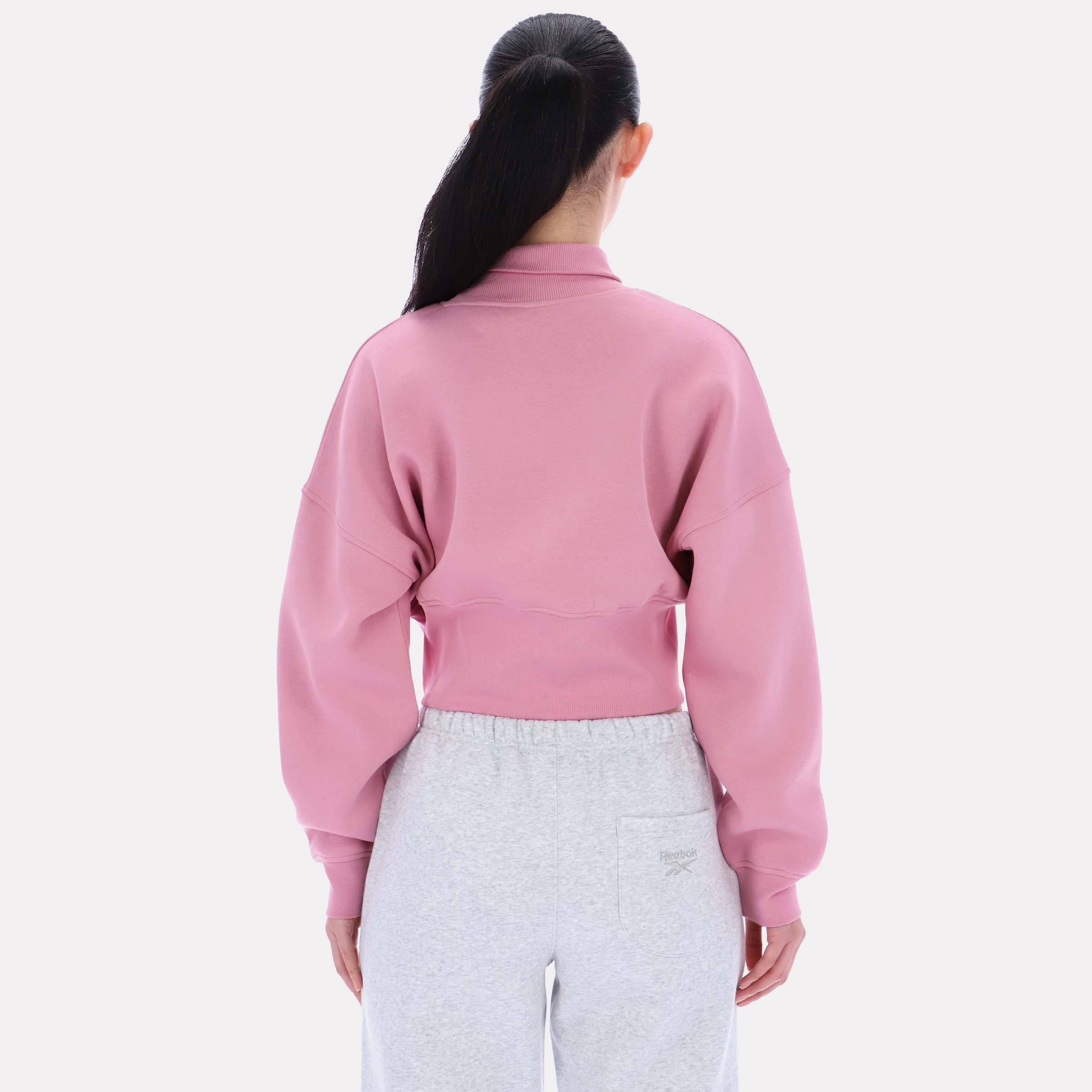 Reebok Women's Eyeball Cropped Crewneck Sweatshirt  In Dusty Rose REG