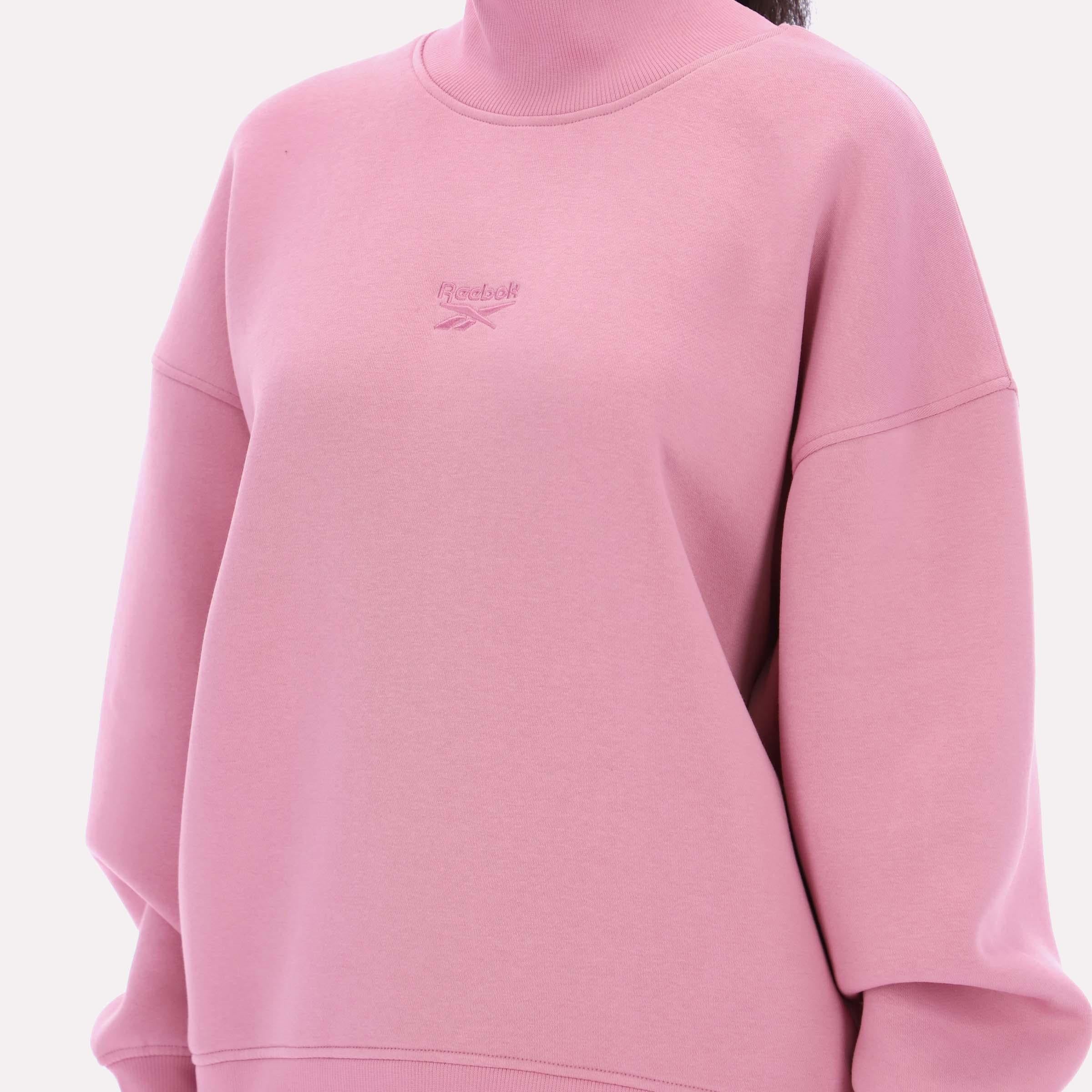 Reebok Apparel  Women's Harper Longline Roll Neck Sweatshirt Reebok Classics App Women Pink Reg