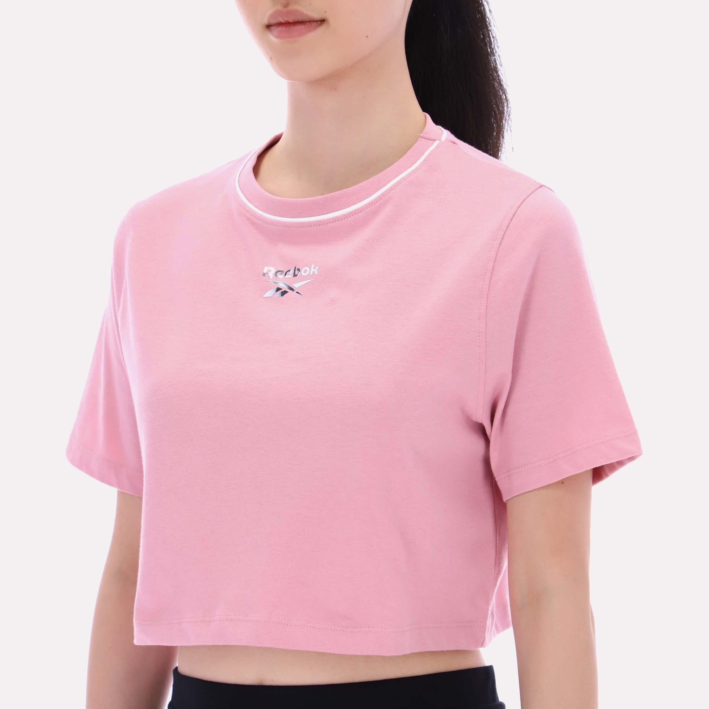 Reebok Apparel  Women's Blakely Crew Neck Cropped Ss Tee Reebok Classics App Women Pink Reg