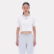 Reebok Apparel  Women's Blakely Crew Neck Cropped Ss Tee Reebok Classics App Women White Reg