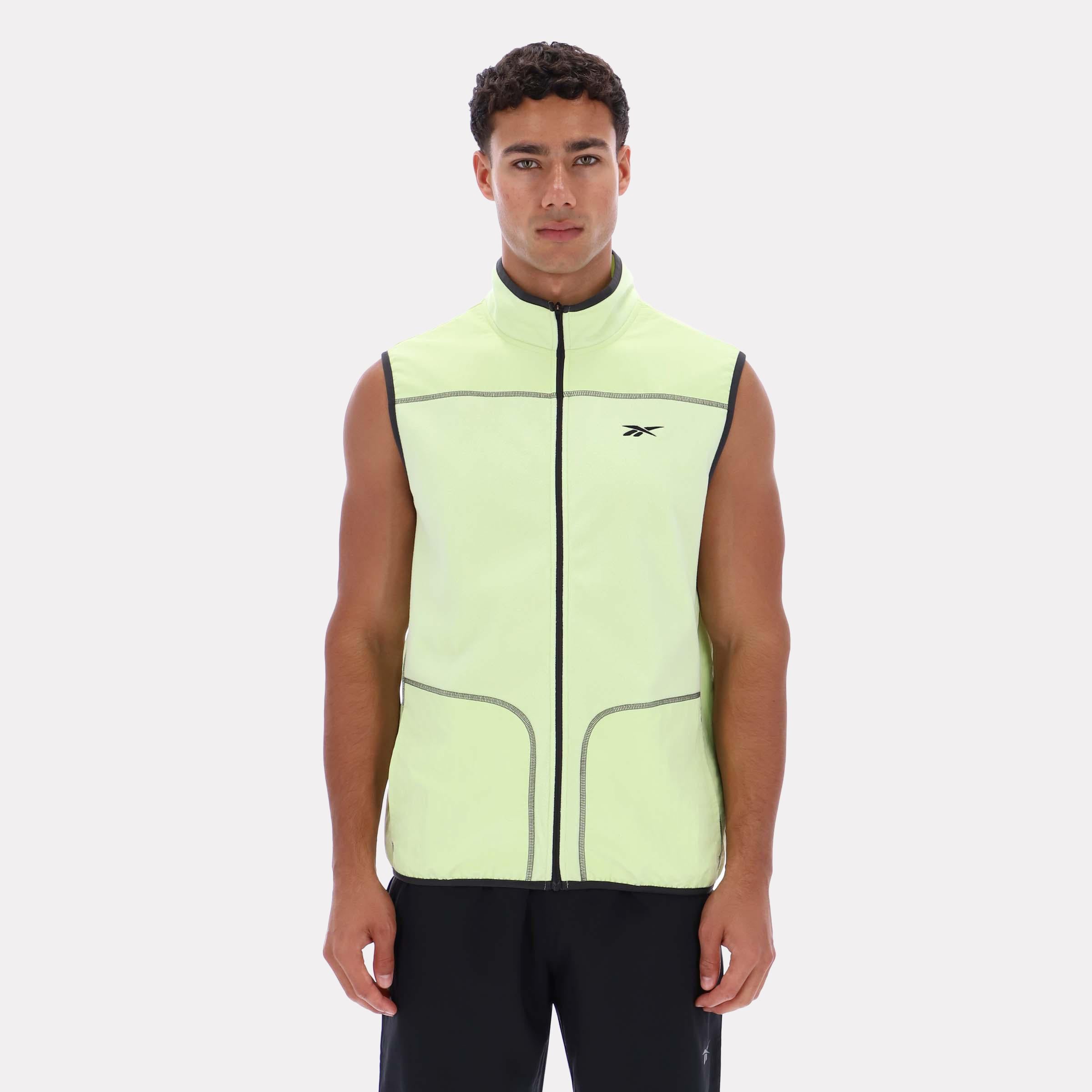 Reebok Apparel  Men's All Trail Body Warmer Gillet Reebok Running App Men Green Reg