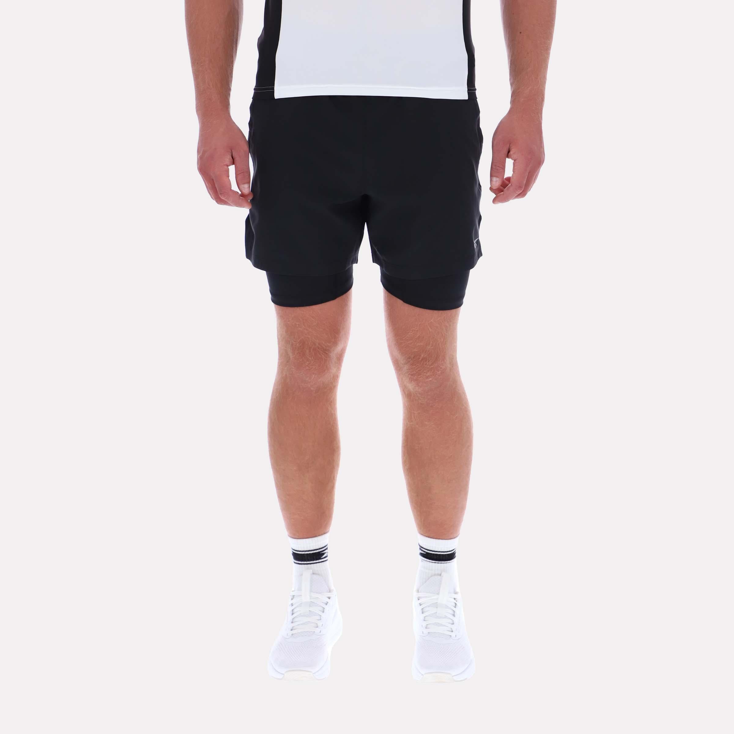 Reebok Apparel  Men's 2 In 1 Running Short Black Reg