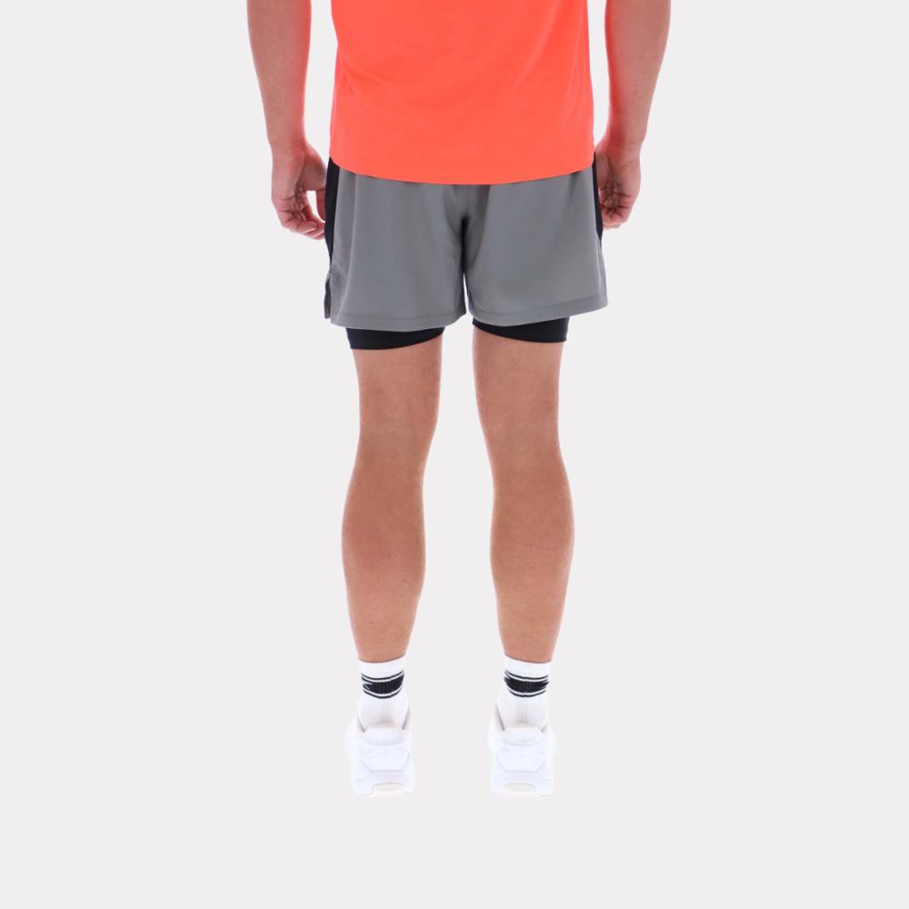 Reebok Apparel  Men's 2 In 1 Running Short Grey Reg