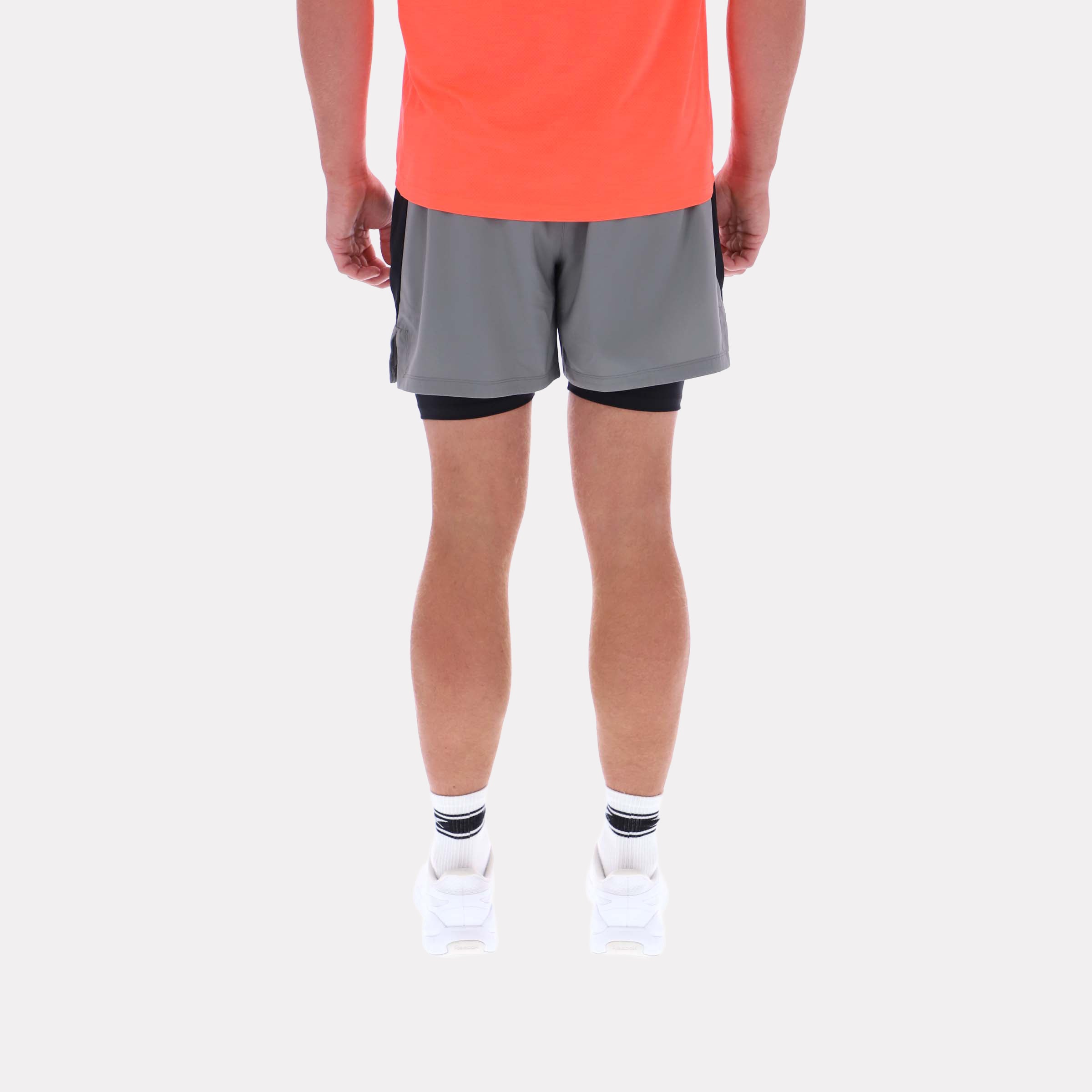 Reebok Men's 2 In 1 Running Short  Reg In Grey