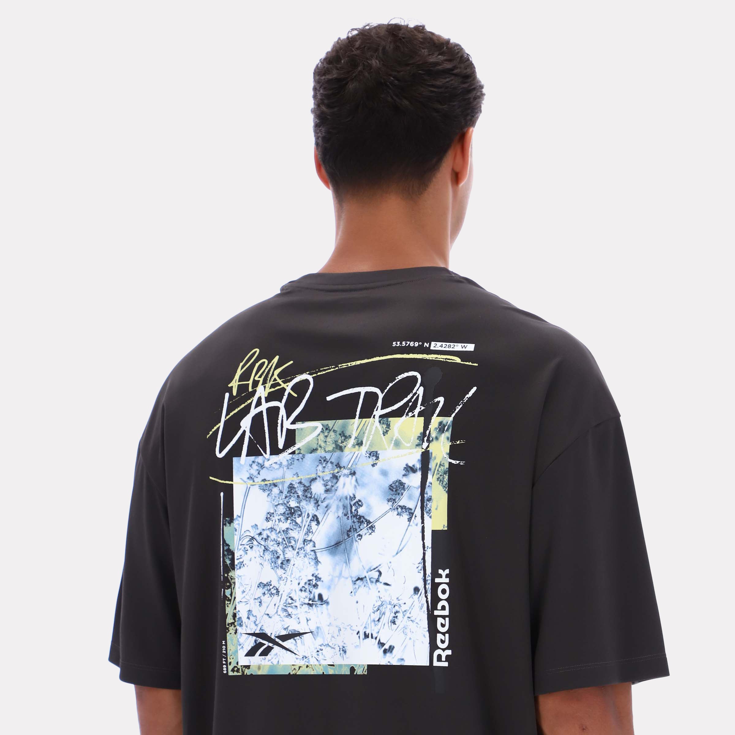 Reebok Men's Outdoor Inspired Graphic Tee  In Washed Black