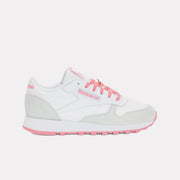 Reebok Girl's' Classic Leather Junior  In White/Moon/Passionpink M