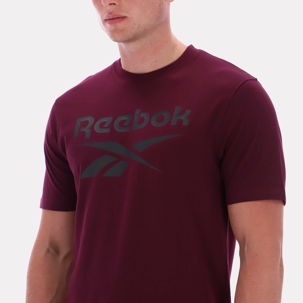 Reebok Men's Chad Big Logo Crew Neck Ss Tee  In Black REG