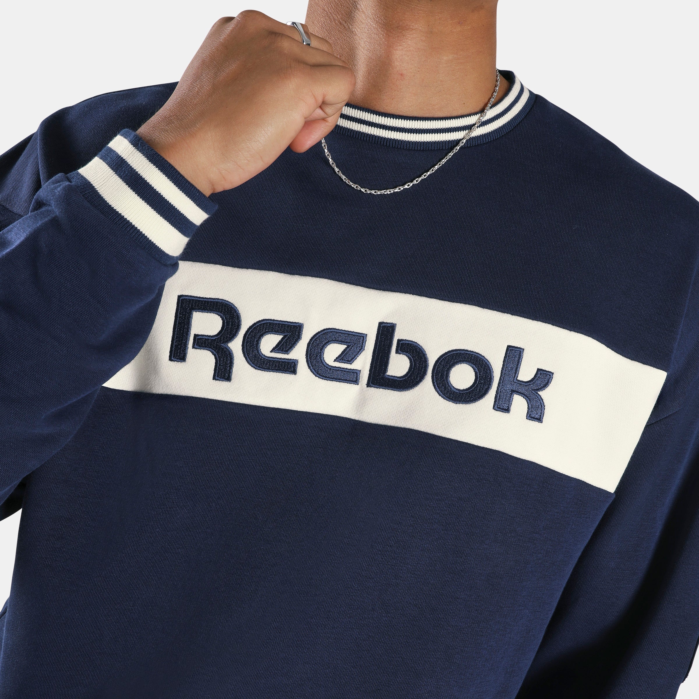Reebok Men's Lawn Club Crew Sweat  In Navy REG
