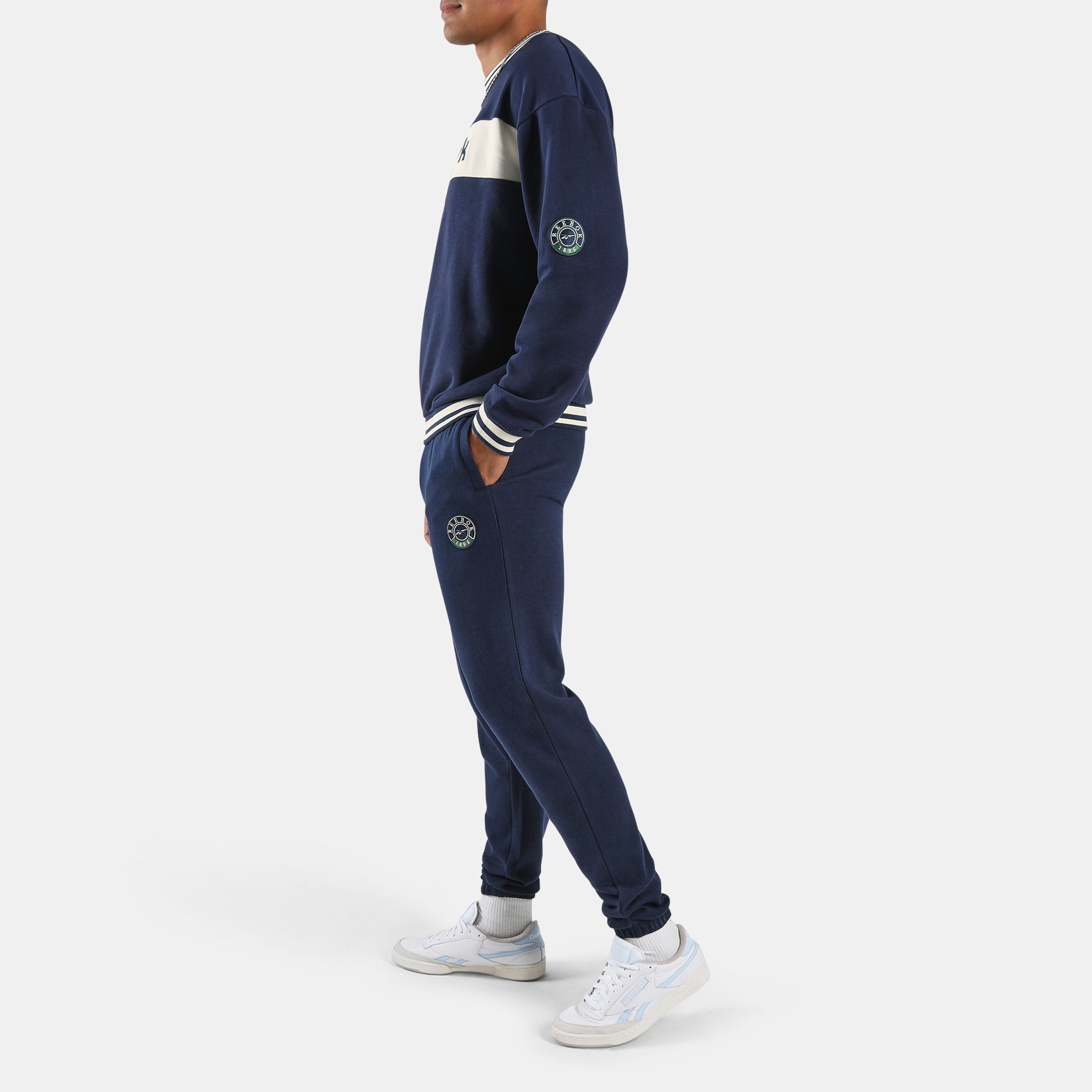 Reebok Men's Lawn Club Crew Sweat  In Navy REG