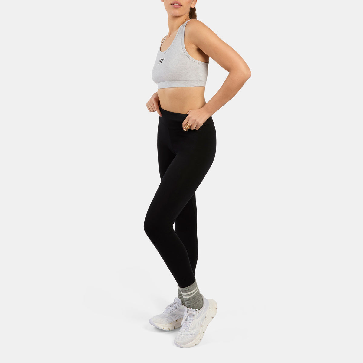 Reebok Women's Id Cotton Bralette  In Silver REG