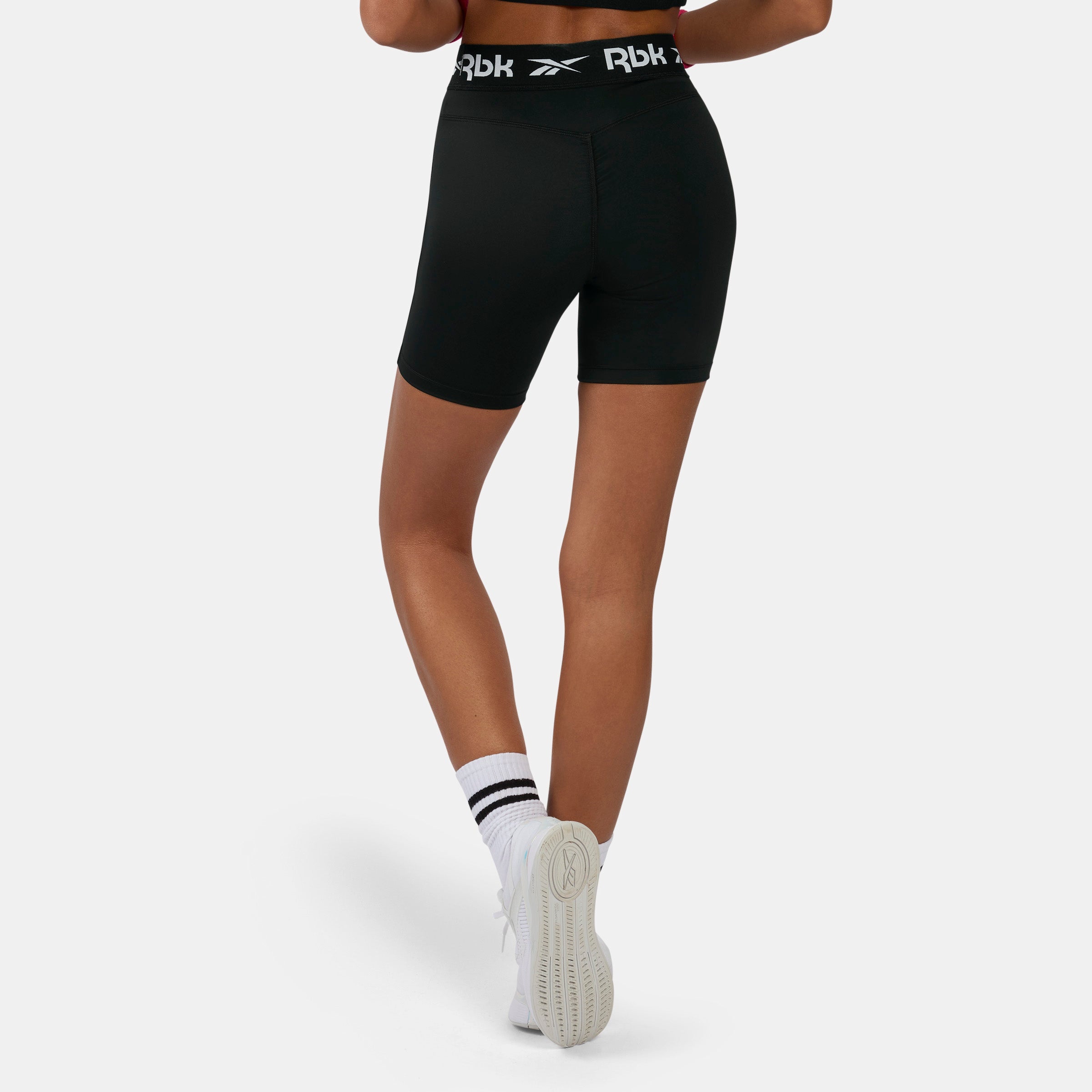 Reebok Women's Id Train Ruched Biker Shorts  In Black REG
