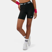 Reebok Women's Id Train Ruched Biker Shorts  In Black REG