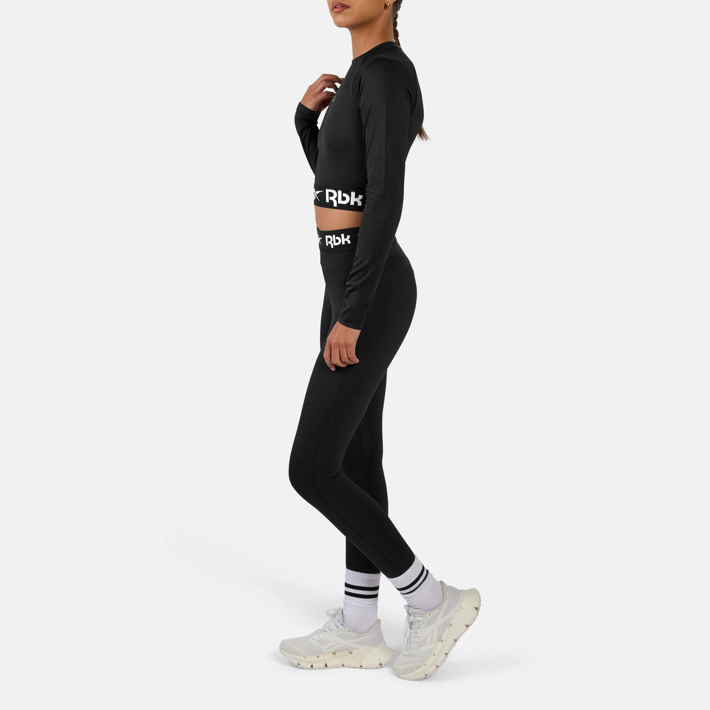 Reebok Women's Id Train Cutout Long Sleeve  In Black REG