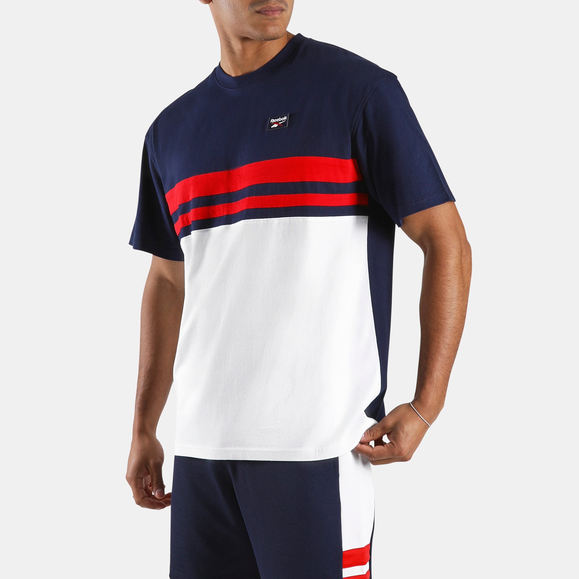 Reebok Men's Heritage Cut & Sew T-Shirt  In Navy REG