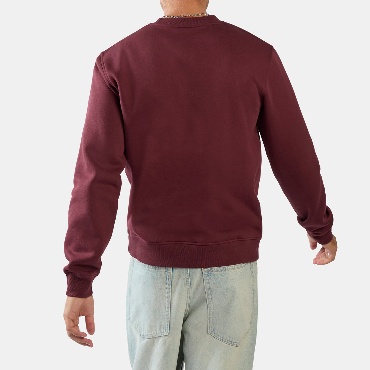 Reebok Men's Id 2-Colour Logo Fleece Crew Sweatshirt  In Red REG