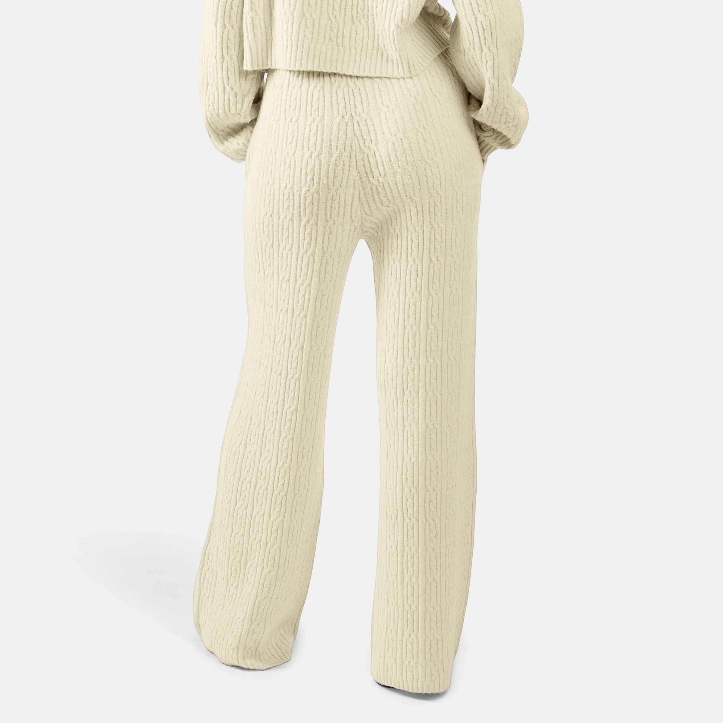 Reebok Women's Elevated Athletic Cable Knit Track Pants  In Linen REG