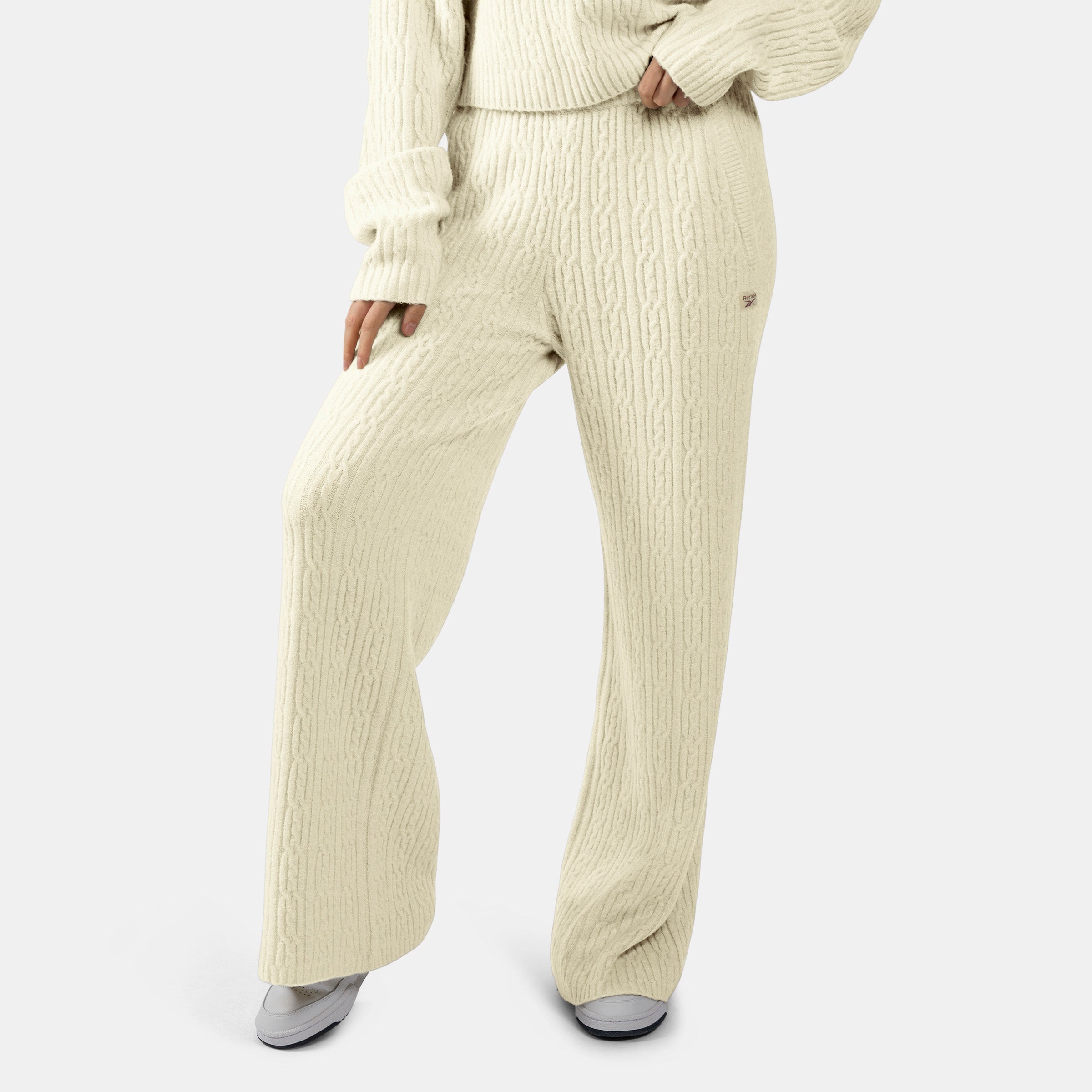 Reebok Women's Elevated Athletic Cable Knit Track Pants  In Linen REG