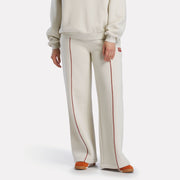 Reebok Women's Heritage Piping Flared Jogger Pant  In Linen REG