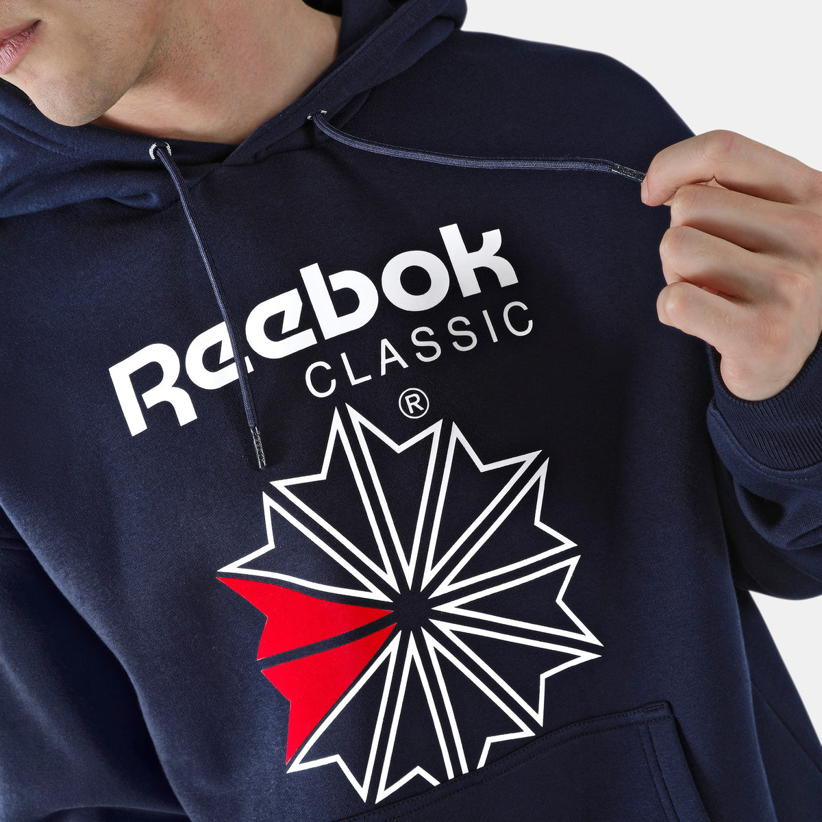 Reebok Men's Starcrest Relaxed Hoodie  In Navy REG