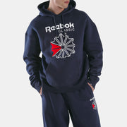 Reebok Men's Starcrest Relaxed Hoodie  In Navy REG