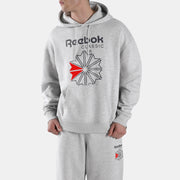 Reebok Men's Starcrest Relaxed Hoodie  In Light Grey Marl REG