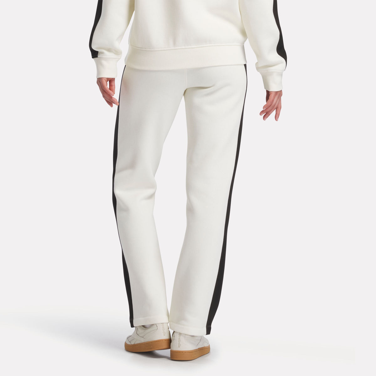 Reebok Women's Id Panel Play Fleece Open Hem Pants  In Chalk REG