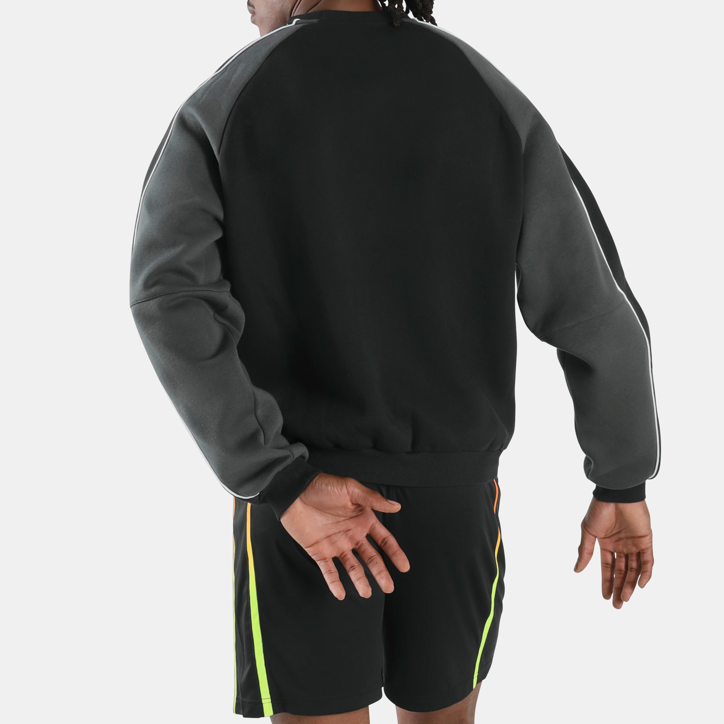 Reebok Men's Sidewinder Football Crewneck Sweatshirt  In Black/Grey REG