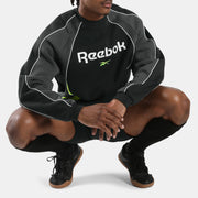 Reebok Men's Sidewinder Football Crewneck Sweatshirt  In Black/Grey REG