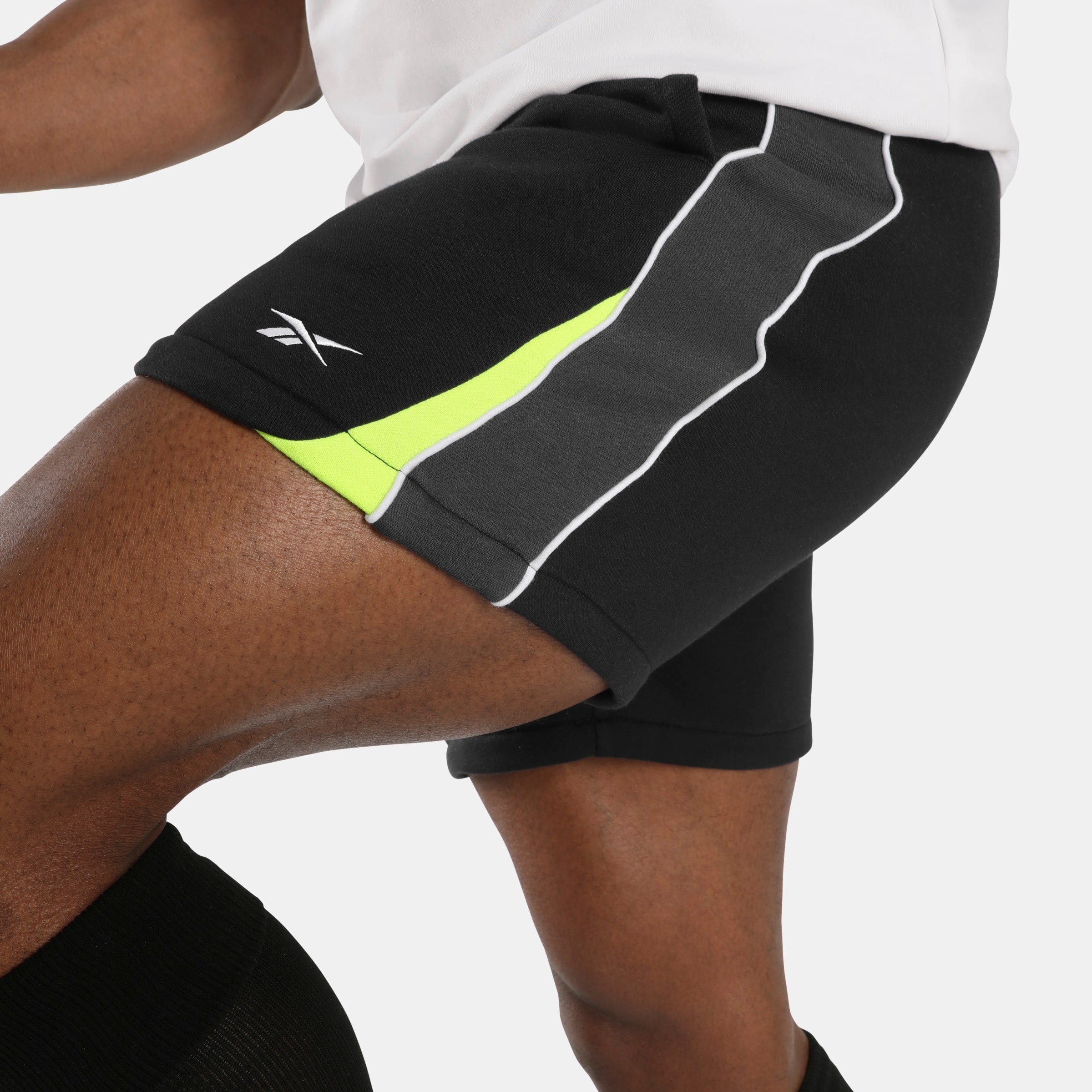 Reebok Men's Sidewinder Football Sweat 7" Shorts  In Black/Grey REG