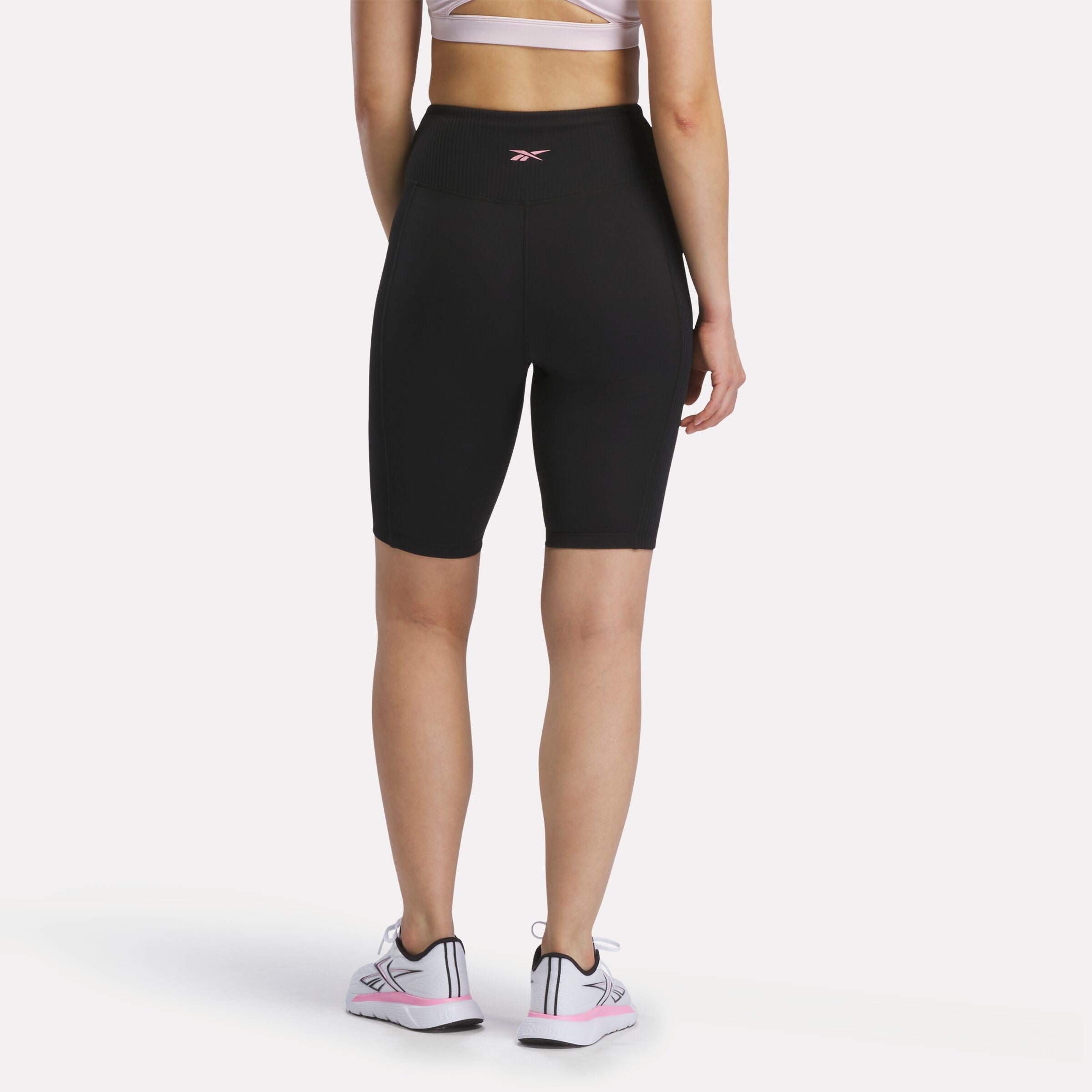 Reebok Women's Lux Peached Biker Shorts  In Black REG