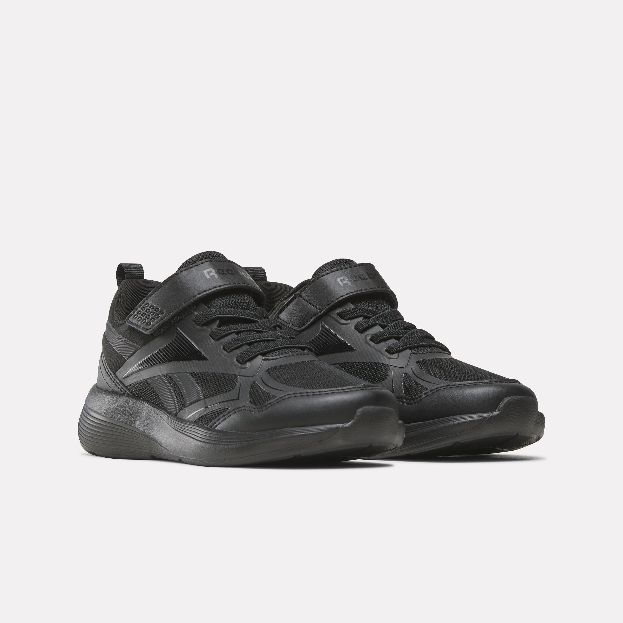 Reebok Boy's' Rush Runner 6.0 Elastic Lace Top Strap Child  In Black/Black M