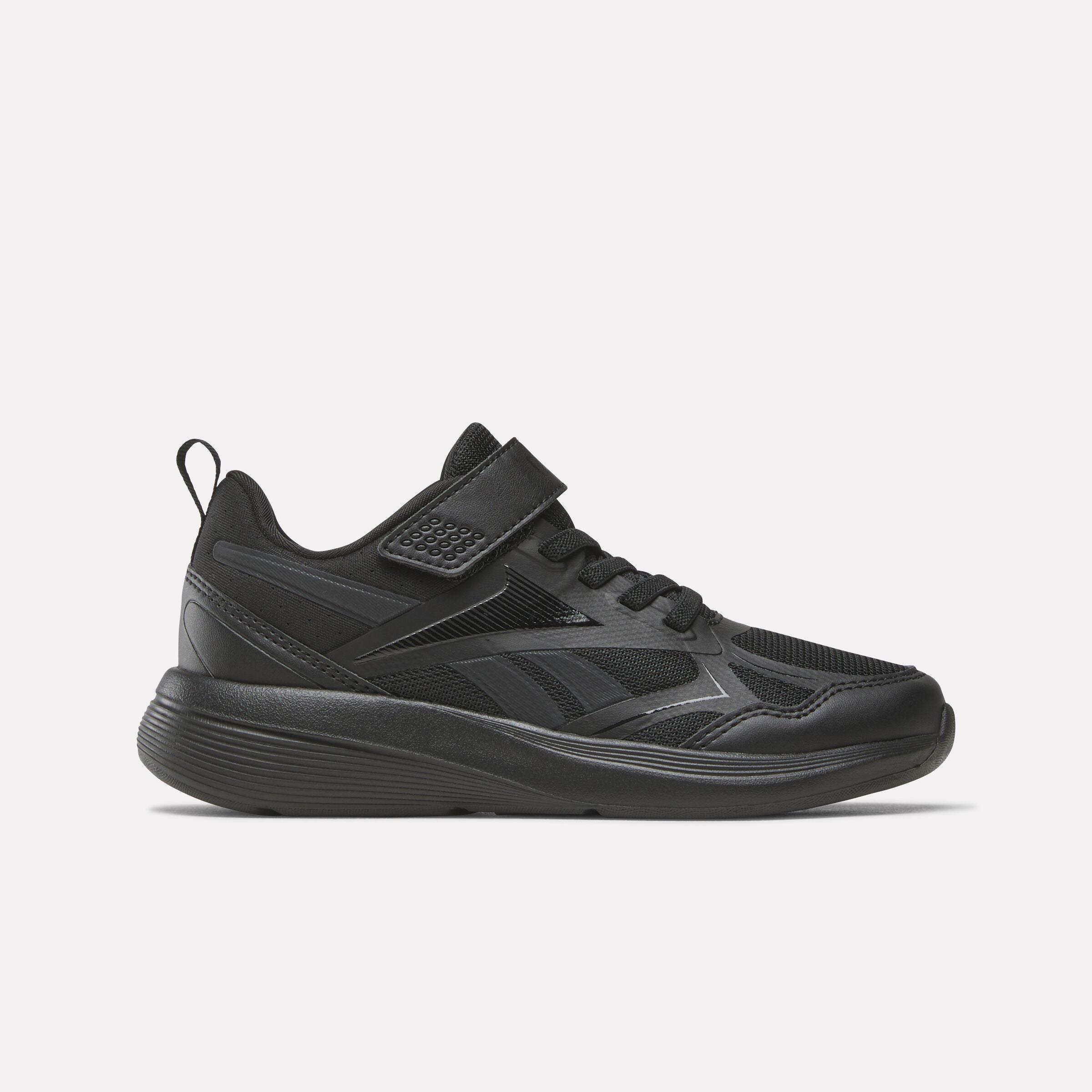 Reebok Boy's' Rush Runner 6.0 Elastic Lace Top Strap Child  In Black/Black M
