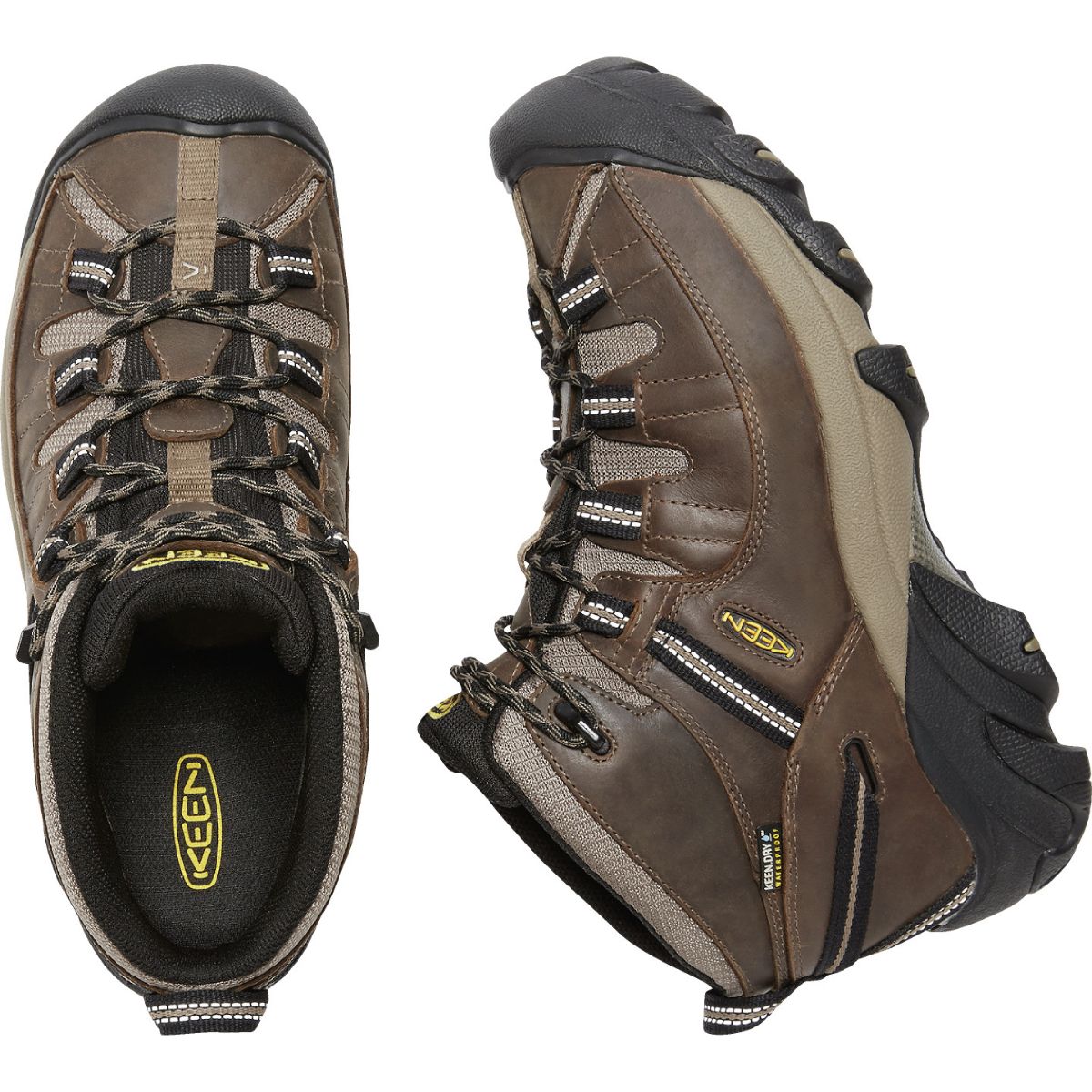 Keen Men's Targhee II Mid Wide WP in Shitake/Brindle