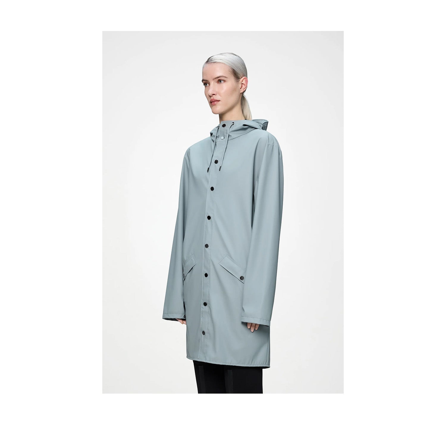 RAINS Unisex Long Jacket W3 in Pool