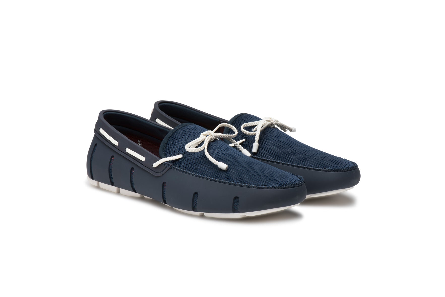 Swims Men's Braided Lace Loafer in Navy/White