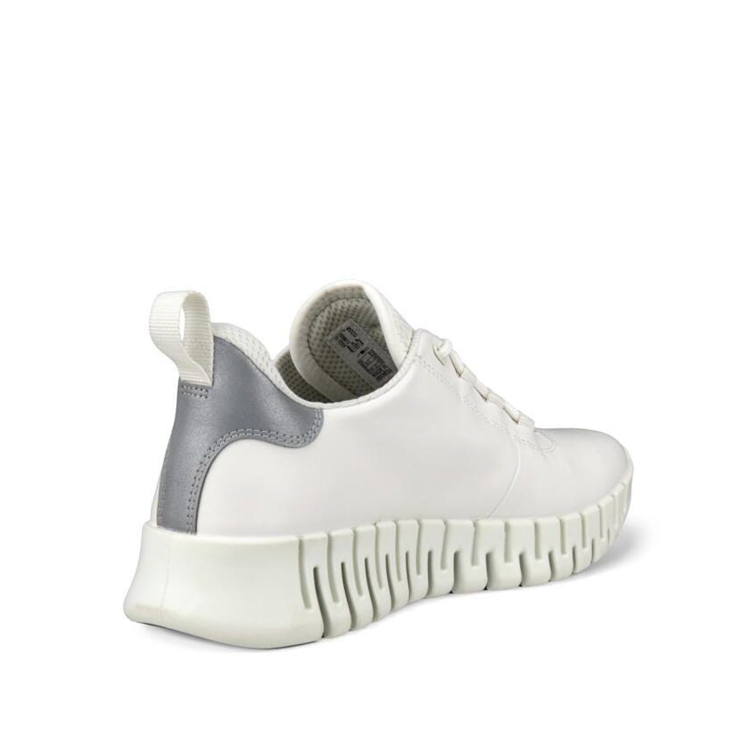 ECCO Women's Gruuv Sneaker Lea in White/Light Grey