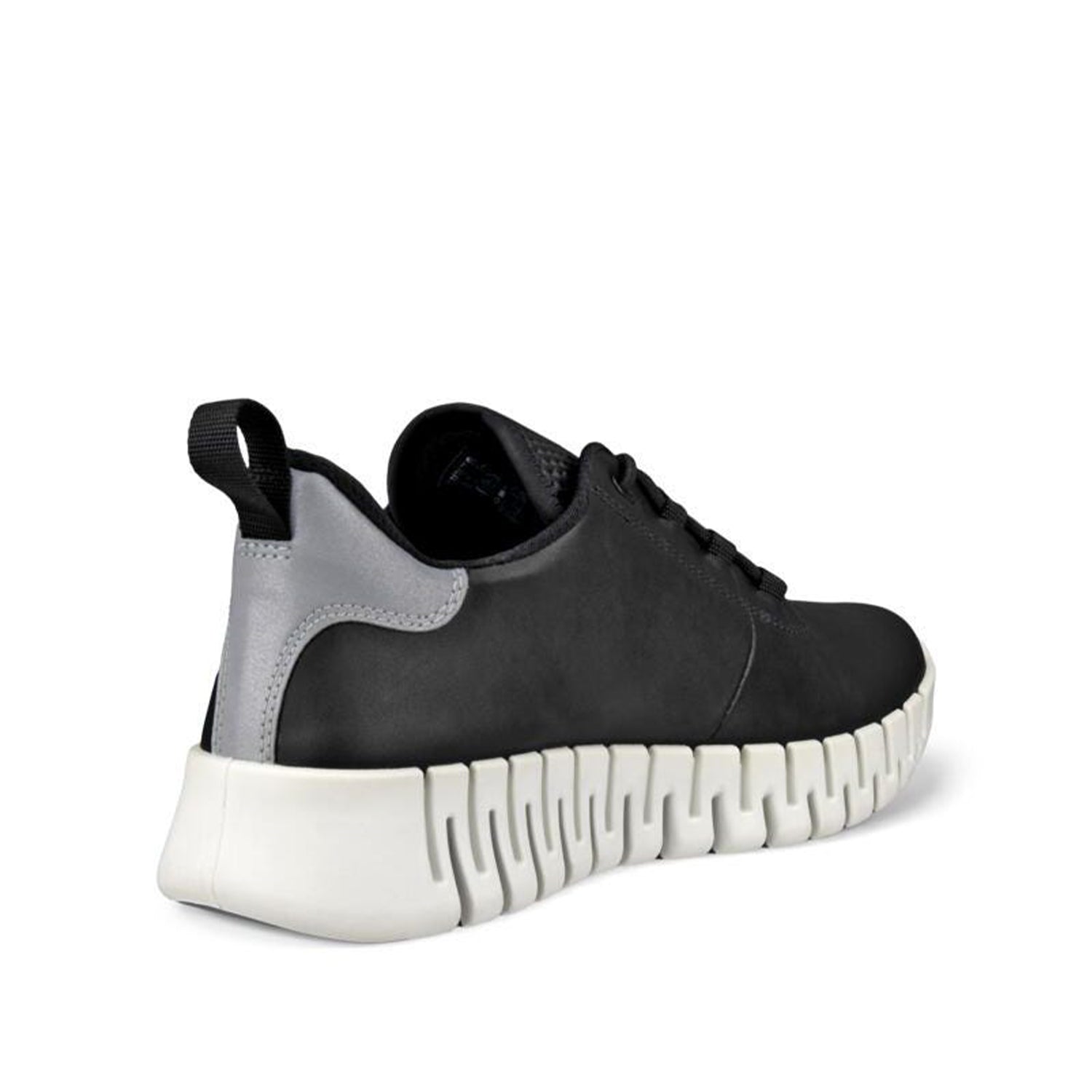 ECCO Women's Gruuv Sneaker Lea in Black/Light Grey