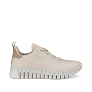ECCO Women's Gruuv Sneaker Lea in Limestone/Powder